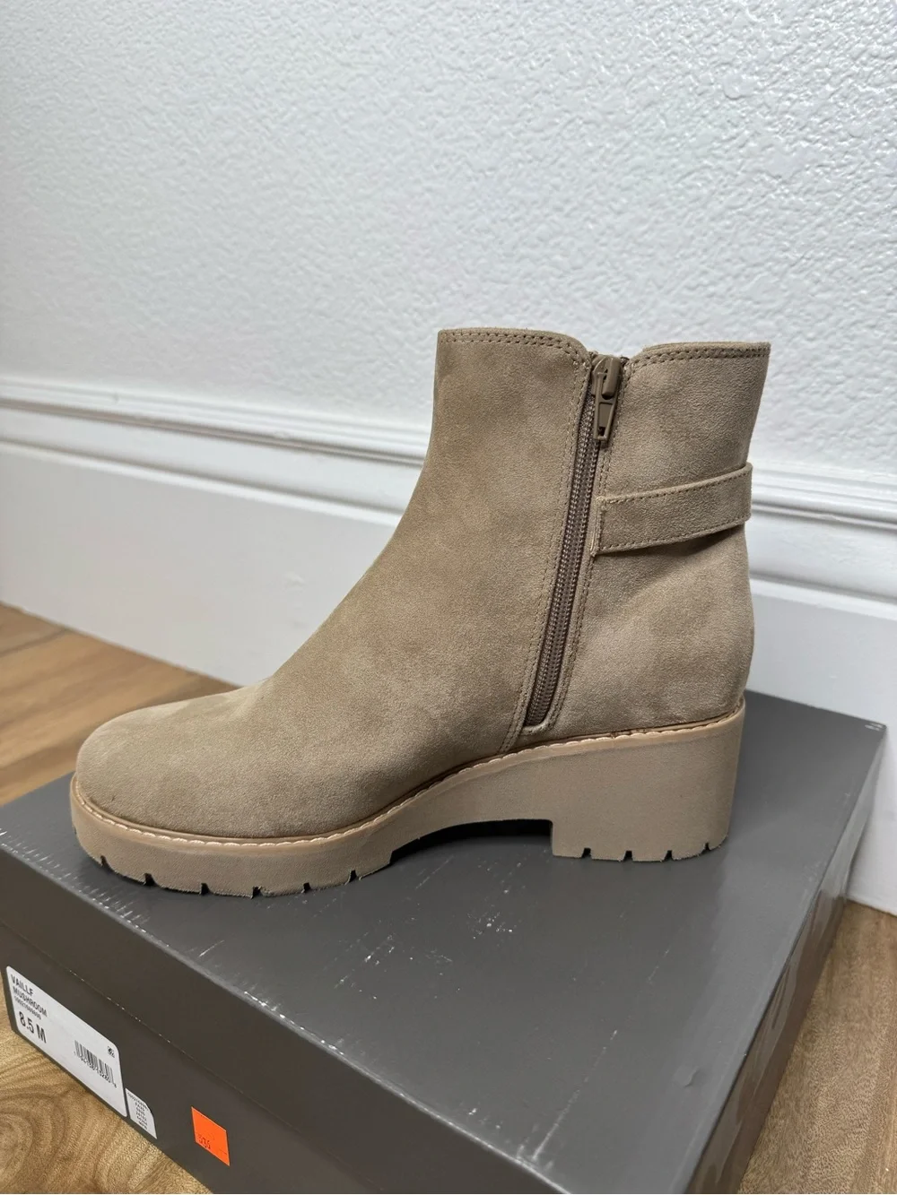 NWT Women’s Style & Co Taupe Suede Ankle Boot with Buckle